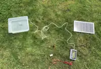 Image 4. View of full system with the smaller panel as the power source.