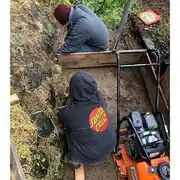 We built a frame and prepared the vibro-plate for a second round of compaction