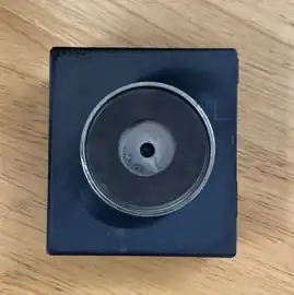 Back view of 3-D printed battery shoe prototype with magnet