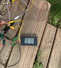 Image 10. Using a DC Energy Monitor set to 50 to test the system.