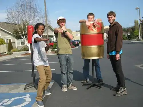 Disc golf courseA 9-hole disc golf course created from upcycled materials.