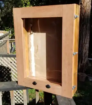 Bulletin box mid-construction.