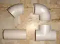 2" PVC tube and tube connectors. Includes a 45°, 90° and T-branch.