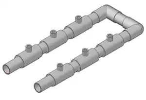 The main pressure chamber of the multiple rocket launcher without the launching tubes or end pieces.