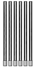 A foot long section of half inch P.V.C. with a threaded to non-threaded connector on one end.