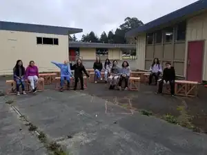 Portable outdoor classroom SeatingBenches that meet the student needs for seating in an outdoor classroom environment.
