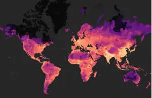 Global distribution of forest classes and leaf biomass for use as alternative foods to minimize malnutrition