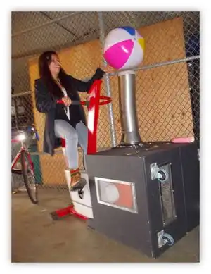 Bernoulli Bike BlowerA bicycle powered machine to demonstrate the Bernoulli principle.