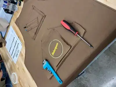 Our second prototype apron with functional pockets.