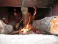 The stove was started
