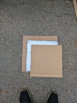 Prototype of stencil for the squares for shape and fraction path.