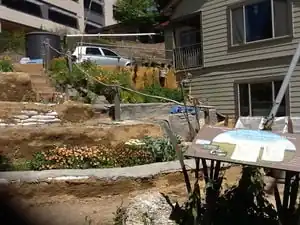 CCAT earthbag garden terraceAn earthbag terrace at CCAT