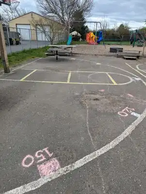 Chalk prototype of three point protractor.