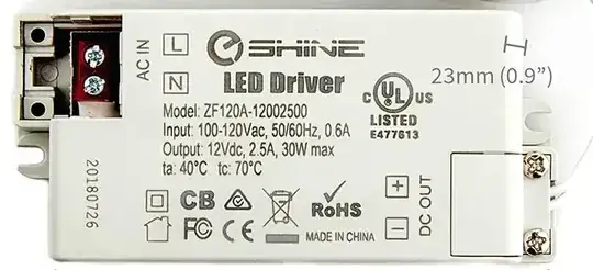 Hardwired LED driver module