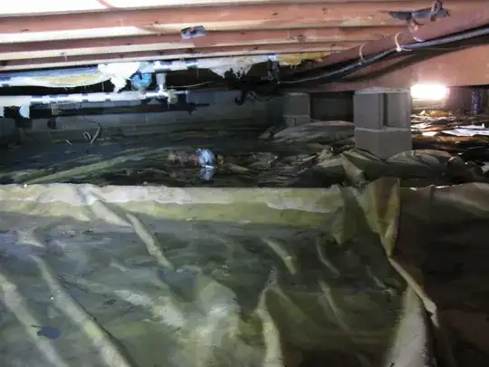 Wet crawlspace two days after 1.5" of rain