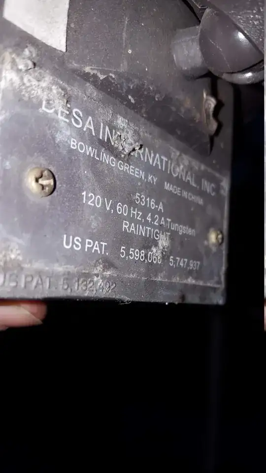 the back of the light