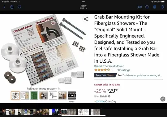 Solid Mount Kit for Fiberglass Shower