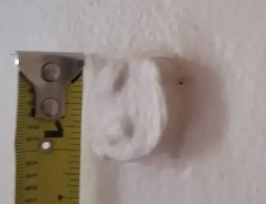 wall bump with tape measure showing 1-inch