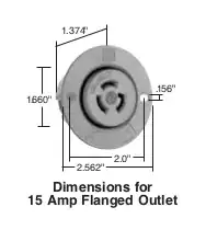 flanged receptacle dimensions