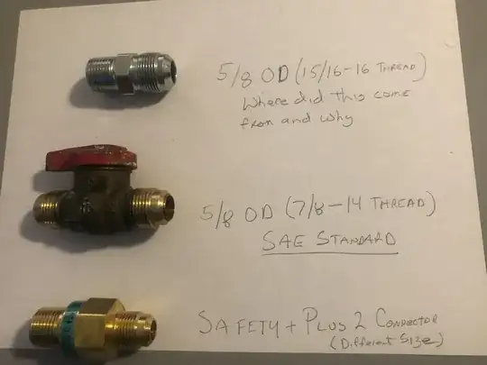 The adaptors mentioned and the original valve