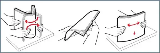 Picture showing how to fan the paper