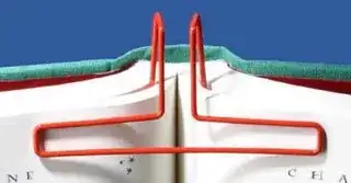 example of metal hanger keeping book open