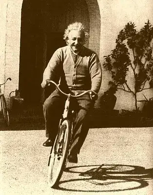 Einstein on bike