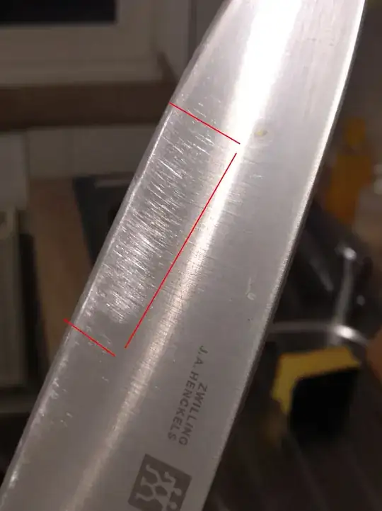 Knife with scratches