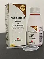 Flucloxacillin powder for oral solution 125mg/5ml, with measuring spoon