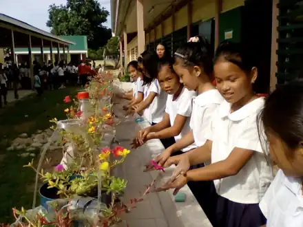 Pupils of Lupok Central Elementary School Guiuan Eastern Samar, Philippines during the Global Hand Washing Day Celebration in 2015