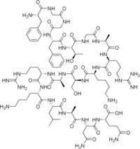 Chemical structure of nociceptin.