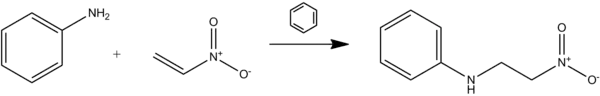 Reaction of nitroethylene and aniline