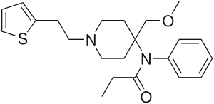 Chemical structure of sufentanil.
