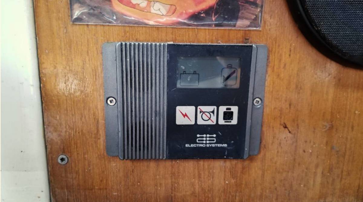 an electro systems lpg control panel installed on a sailboat bulkhead