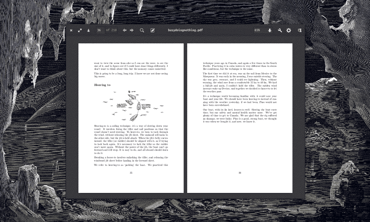 A screenshot of the desktop PDF version of Busy Doing Nothing