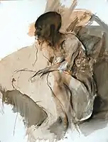 Waiting, colored ink on paper  (2005)