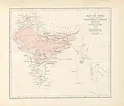 Map of India, 1870, apparently incorporating the Johnson Line