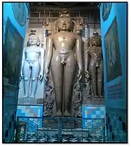22 feet (6.7 m) Aharji Shantinatha statue installed in 1180 CE.