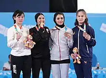 Girls' 53 kg victory ceremony