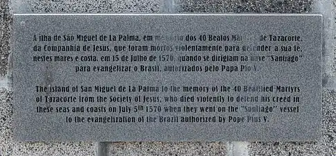 Plaque on the west side