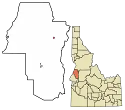 Location of New Meadows in Adams County, Idaho.