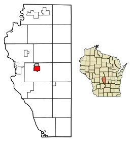 Location of Adams in Adams County, Wisconsin.
