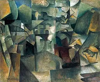 Albert Gleizes, 1912, Les ponts de Paris (Passy), The Bridges of Paris (Passy), oil on canvas, 60.5 x 73.2 cm, Museum Moderner Kunst (mumok), Vienna