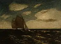 Albert Pinkham, "Ryder Moonlight on the Sea" (1884)