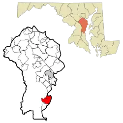 Location of Shady Side, Maryland