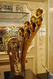 Trombone with seven bells by Adolphe Sax (1876, Paris)