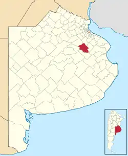 location of Partido de San Miguel del Monte in Buenos Aires Province