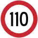 Maximum speed limit (110&nbsp;km/h)