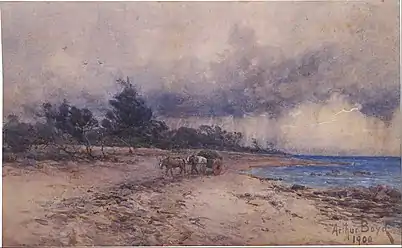 Gathering Seaweed Before the Storm, Sandringham Beach