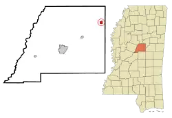 Location of McCool, Mississippi